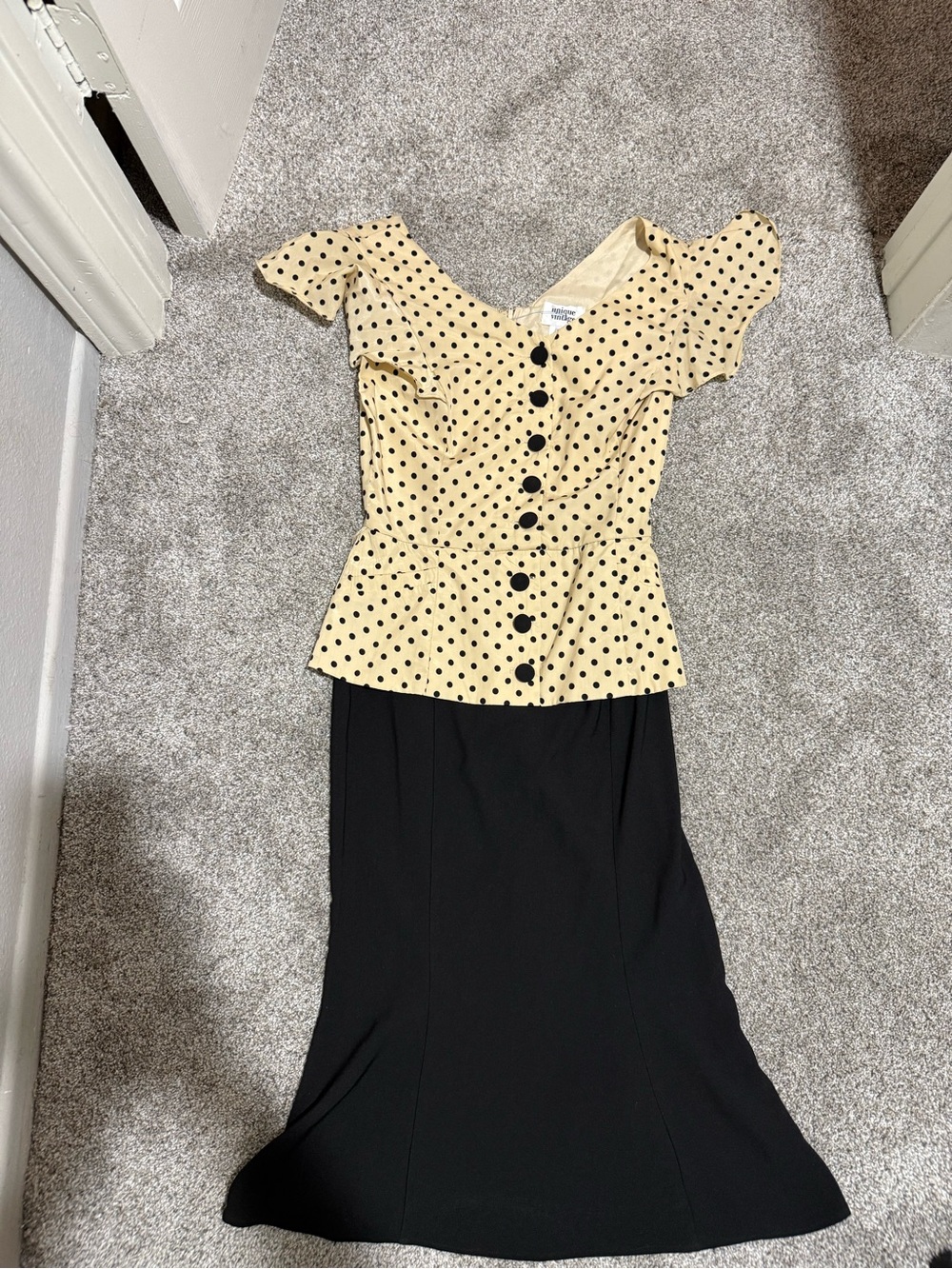 Unique Vintage "Donna" Peplum Suit Dress
